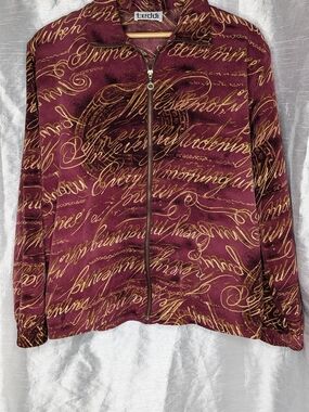 Teddi Women's Burgundy Script Zip Skirt